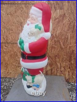Vintage Christmas Santa & Puppies Blow Mold 43 TPI 1997