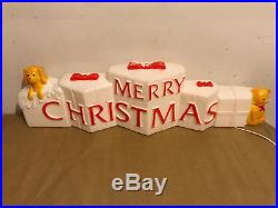 Vintage Christmas Union MERRY CHRISTMAS Blow Mold Decor Don Featherstone