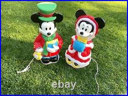 Vintage Disney Blow Molds Mickey And Mini Mouse Pair