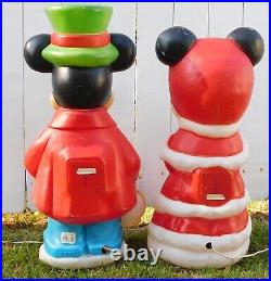 Vintage Disney Mickey & Minnie Mouse Christmas Blow Mold 32 & 33