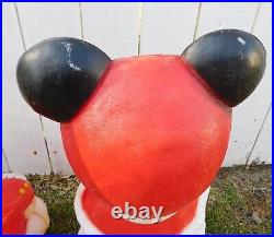 Vintage Disney Mickey & Minnie Mouse Christmas Blow Mold 32 & 33
