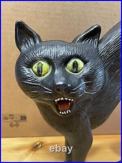 Vintage Don Featherstone Black Cat Blow Mold Yellow Eyes Halloween Outdoor Decor