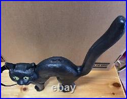 Vintage Don Featherstone Black Cat Blow Mold Yellow Eyes Halloween Outdoor Decor