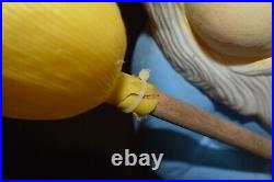 Vintage Don Featherstone Blow Mold Gnome Elf Leprechaun Union Products 28 broom
