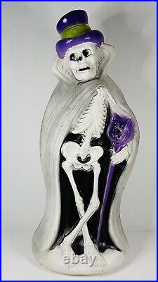 Vintage Don Featherstone Blow Mold Halloween Skeleton Cape Top Hat 33 Inch