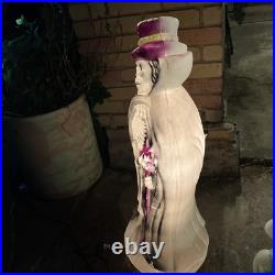 Vintage Don Featherstone Blow Mold Halloween Skeleton Cape Top Hat 33 Inch RARE