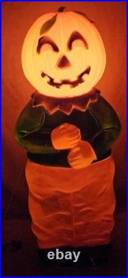 Vintage Don Featherstone Halloween Blow Mold Pumpkin Scarecrow (No Sign)