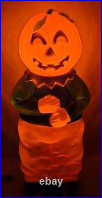 Vintage Don Featherstone Halloween Blow Mold Pumpkin Scarecrow (No Sign)