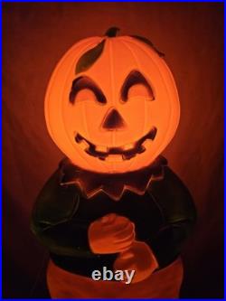 Vintage Don Featherstone Halloween Blow Mold Pumpkin Scarecrow (No Sign)