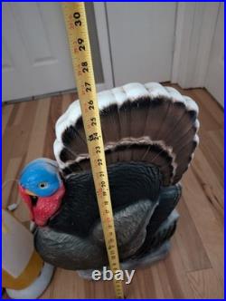 Vintage Don Featherstone Thanksgiving Blow Mold Set Pilgrims Turkey Lot Of 3