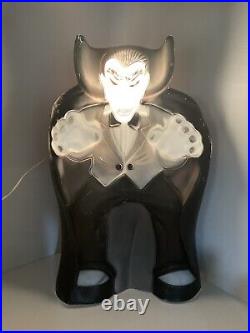Vintage Dracula 36 Halloween Blow Mold Light General Foam Purple Black SEE