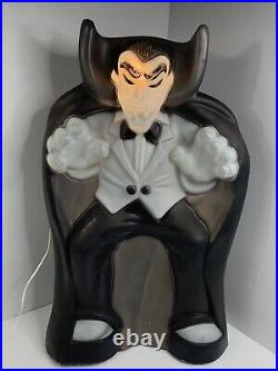 Vintage Dracula 36 Halloween Blow Mold Light General Foam Purple Black SEE
