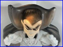 Vintage Dracula 36 Halloween Blow Mold Light General Foam Purple Black SEE