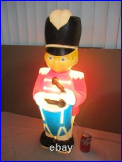 Vintage Drummer Boy Soldier Lighted Christmas Blow Mold 33 by Grand Venture