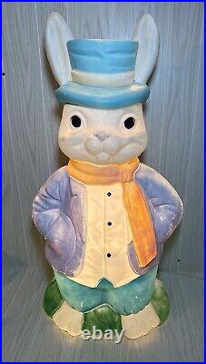 Vintage EMPIRE 34 Lighted Mr & Mrs EASTER Bunny Rabbit BLOW MOLDS