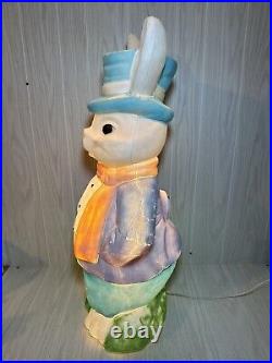 Vintage EMPIRE 34 Lighted Mr & Mrs EASTER Bunny Rabbit BLOW MOLDS