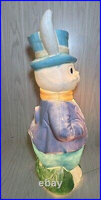 Vintage EMPIRE 34 Lighted Mr & Mrs EASTER Bunny Rabbit BLOW MOLDS