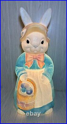 Vintage EMPIRE 34 Lighted Mr & Mrs EASTER Bunny Rabbit BLOW MOLDS