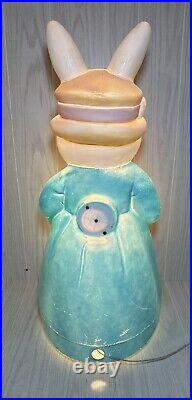 Vintage EMPIRE 34 Lighted Mr & Mrs EASTER Bunny Rabbit BLOW MOLDS
