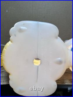 Vintage Easter Blow Mold Bunny Rabbit 19 Basket WORKING Slightly Used Lot Pair