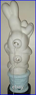 Vintage Easter Bunny Rabbit 3 Tier Stacked Basket Lighted 32H Blow Mold