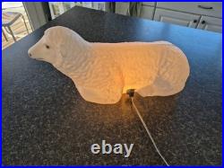 Vintage Empire 28 Christmas Nativity Shepherd Blow Mold With 2 Sheep & Staff Hook