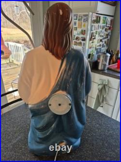 Vintage Empire 28 Christmas Nativity Shepherd Blow Mold With 2 Sheep & Staff Hook