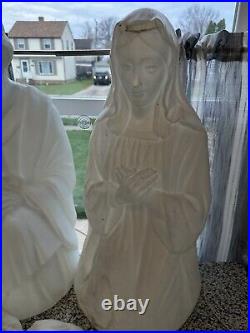 Vintage Empire 28 Nativity Mary Joseph & Jesus White Blow Mold Set TESTED WORKS