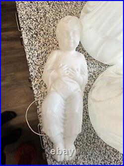 Vintage Empire 28 Nativity Mary Joseph & Jesus White Blow Mold Set TESTED WORKS