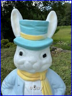 Vintage Empire 34 Lighted Blow Mold Easter Bunny with 3 Large Eggs