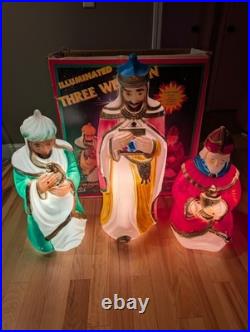 Vintage Empire 3 Three Wise Men Blow Molds Nativity Box Christmas Decor