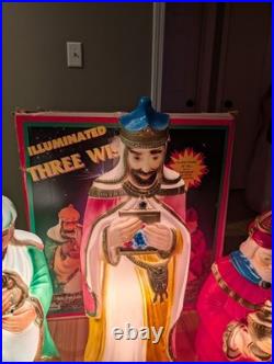 Vintage Empire 3 Three Wise Men Blow Molds Nativity Box Christmas Decor