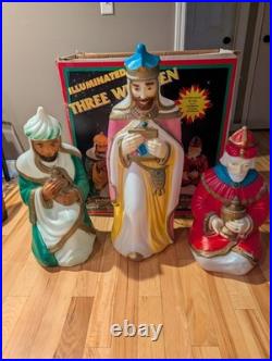 Vintage Empire 3 Three Wise Men Blow Molds Nativity Box Christmas Decor