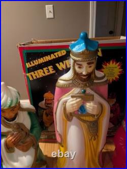 Vintage Empire 3 Three Wise Men Blow Molds Nativity Box Christmas Decor