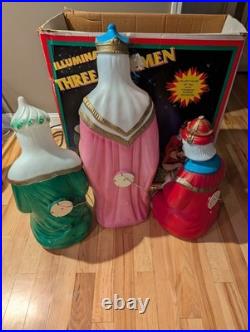 Vintage Empire 3 Three Wise Men Blow Molds Nativity Box Christmas Decor