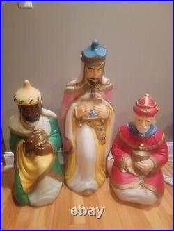 Vintage Empire 3 Three Wise Men Christmas Nativity Blow Molds Full Size