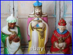 Vintage Empire 3 Three Wisemen Christmas Nativity Blow Molds Set Three Kings