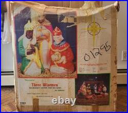 Vintage Empire 3 Wise Men Blow Mold Nativity Set 1980s Lights Work with Box USA