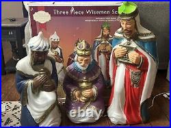 Vintage Empire 3 Wise Men Christmas Blow Molds Lighted Nativity Scene Kings Box