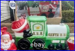 Vintage Empire 42 Illuminated Santa Green Choo-choo Train #1339 Blow Mold-new
