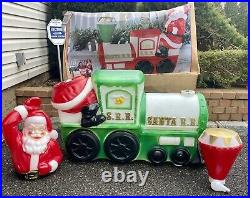 Vintage Empire 42 Illuminated Santa Green Choo-choo Train #1339 Blow Mold-new
