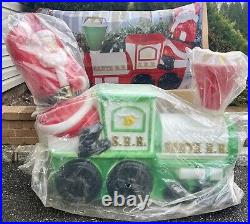 Vintage Empire 42 Illuminated Santa Green Choo-choo Train #1339 Blow Mold-new