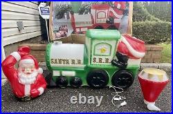 Vintage Empire 42 Illuminated Santa Green Choo-choo Train #1339 Blow Mold-new