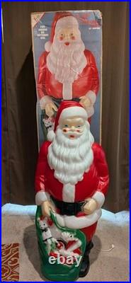 Vintage Empire 48 Santa Blow Mold Green Toy Bag Sack Empire Christmas Gifts