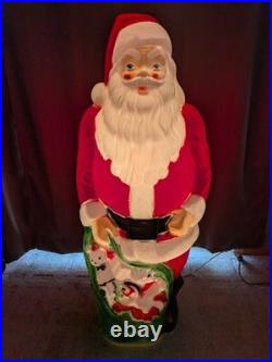 Vintage Empire 48 Santa Blow Mold Green Toy Bag Sack Empire Christmas Gifts