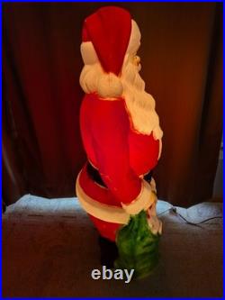 Vintage Empire 48 Santa Blow Mold Green Toy Bag Sack Empire Christmas Gifts