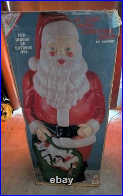 Vintage Empire 48 Santa Blow Mold Green Toy Bag Sack Empire Christmas Gifts