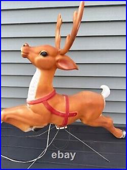 Vintage Empire BLOW MOLD REINDEER DEER For Sleigh WithWire Bracket