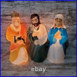 Vintage Empire Blow Mold 3 piece Nativity Set 18 Christmas Lighted Table Top
