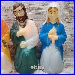 Vintage Empire Blow Mold 3 piece Nativity Set 18 Christmas Lighted Table Top